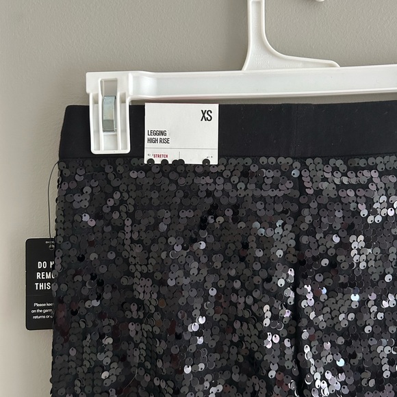 Express Black Sequin Full-Length Leggings, Size XS, NWT - Picture 2 of 7